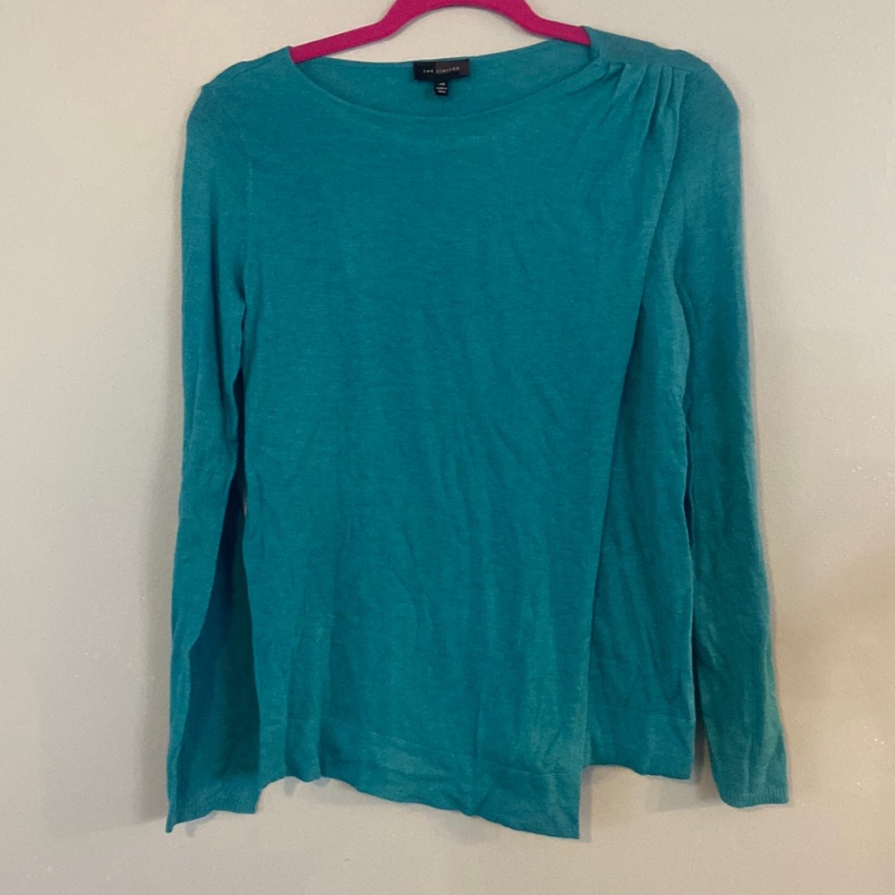 Teal sweater.